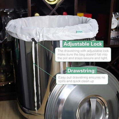 Reusable Brew Bag 2 Pack 24"×32" Large Fine Mesh Bag for Beer | Jumbo Brewing Bag with Drawstring for Fruit Cider Apple Grape Wine Press Drawstring Straining Brew in a Bag - size: 2 pack-24"×32"