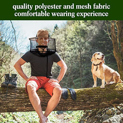 Mepase 8 Pcs Bee Keeper Hats with Netting Mosquito Head Bee Safari Fishing Sun Hat with Hidden Net Mash Mask Gardening for Outdoor Hiking Fishing Gardening Camping Beekeeping Men Women