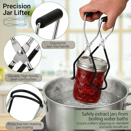 Canning Supplies Starter Kit Canner Tools for Water Bath and Pressure Canning Utensil Set includes Jar Lifter, Tongs, Funnel, Wrench, Lid Lifter for Beginners - color: Canning supplies kits