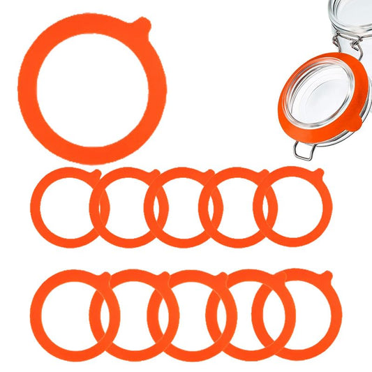 10Pcs Silicone Jar Gaskets,Rubber Seals for Glass Jars,Airtight Leakproof Gaskets Replacement for Mason Mouth Canning Jars, Glass jar lid(3.74" & 4.45")