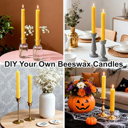 Beeswax Sheets, Bee Hive Foundation Sheets, Beehive Wax Foundation Sheets, Beeswax Honeycomb Sheets for Beekeeping Candle Making (60pcs) - size: 60pcs