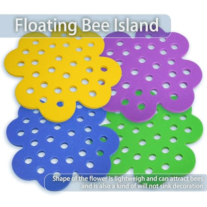 4 Pack Floating Bee Island, Bee Watering Station for Outdoor Garden, Butterfly Water Feeder and Garden Decor