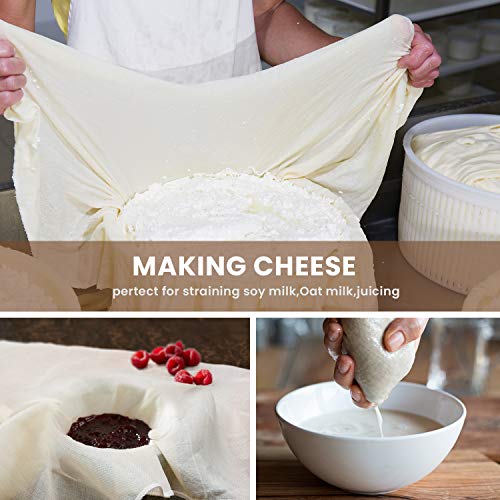Precut Cheesecloth, 30 x 30'' 4 Pack, Grade 100, Ultra Fine Cheese Cloth for Straining & Cooking, 100% Unbleached Cotton Muslin Cloth for Making Cheese - size: 30x30'' 4 Pack
