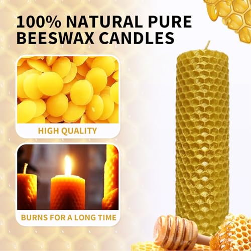 Dioche Beeswax Sheets Foundation Candle Making DIY Soft Cuttable Bendable Natural Beeswax Material for Candle Crafting Beekeeping 20Pcs