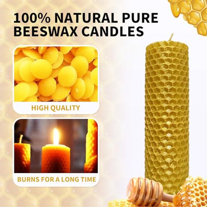 Dioche Beeswax Sheets Foundation Candle Making DIY Soft Cuttable Bendable Natural Beeswax Material for Candle Crafting Beekeeping 20Pcs