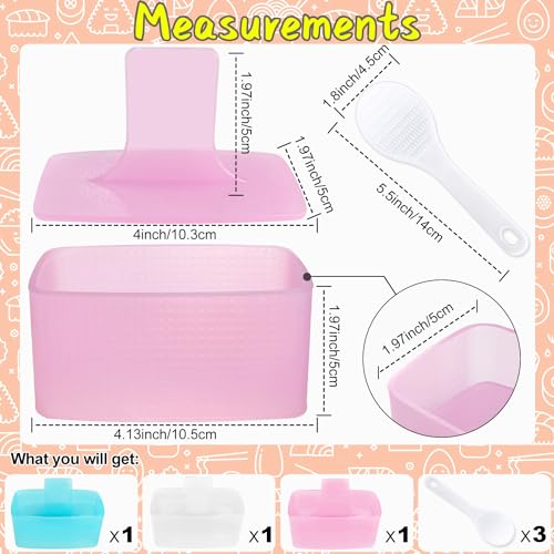 TAORISH Musubi Mold, 3 Pack Musubi Maker Press, Non-Stick Onigiri Mold Maker Sushi Press Mold for Musubi Home DIY, Kid Lunch Bento (with 3 Rice Ladles) - color: 3 Pcs Multicolor