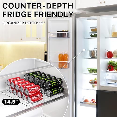 Simple Houseware Assorted Can Organizer for Refrigerator/Pantry, Set of 4, Clear - size: 4 Pack, style: Mixed