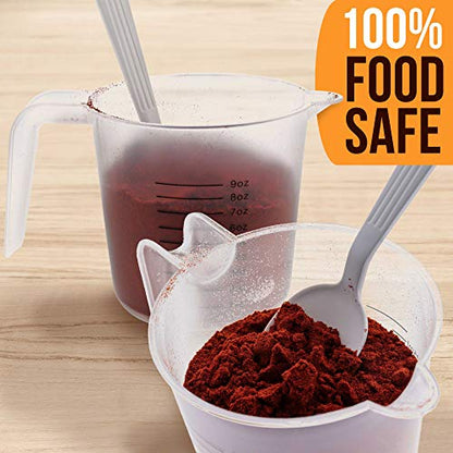 U.S. Kitchen Supply Plastic Measuring Cups with Handles - 8 oz (250 ml) Liquid Measuring Cup Set of 6 - Clear Microwave Safe Kitchen Cups - Measure in mL or Ounces, Measurement Cup for Cooking - size: 8-Ounce