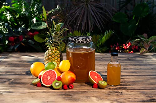 Craft A Brew - Kombucha Jar - for Kombucha Fermenting and Home Brewing - Includes Custom Cloth Cover - One Gallon Glass Jar - Proprietary Design - size: Without Spout