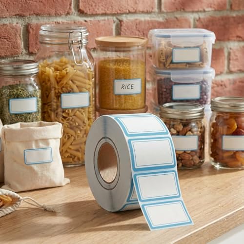 500Pcs Premium Freezer Labels - No Residue, Waterproof & Reusable | Perfect for Food Storage Containers, Mason Jars, Freezer Bags & Cold Storage (Blue) - color: Blue