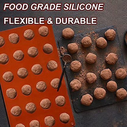 Lerykin Mini 24-Cavity Semi Sphere Silicone Molds Non-Stick, 2 Packs Half Sphere Silicone Baking Molds for Making Jelly, Chocolates and Cake - color: 24 Mini ( 2 Pack )