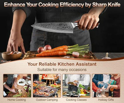 XINZUO Chef Knife 8.3 Inch, VG-10 Super Stainless Steel Gyuto Knife for Professional Chefs and Home Cooking, Ultra Sharp Kitchen Knife with Rosewood Handle - Yu Series - size: 8.3 inch Chef Knife