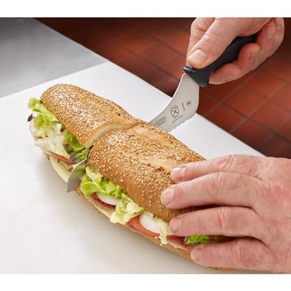 Mercer Culinary Millennia Black Handle Offset Bread Knife, 7-Inch - style: Offset Bread Knife 7-Inch