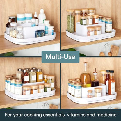 YouCopia MagicTrack Spice Turntable, 2-Tier Rectangle Lazy Susan Organizer - size: Spice Turntable
