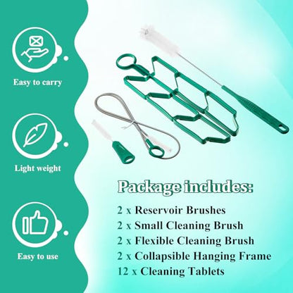 Patelai 8 in 1 Hydration Bladder Cleaning Kit Includes 3 Different Brushes and Drying Collapsible Bladder Frame, Water Reservoir Backpack Cleaning Kit - color: Green