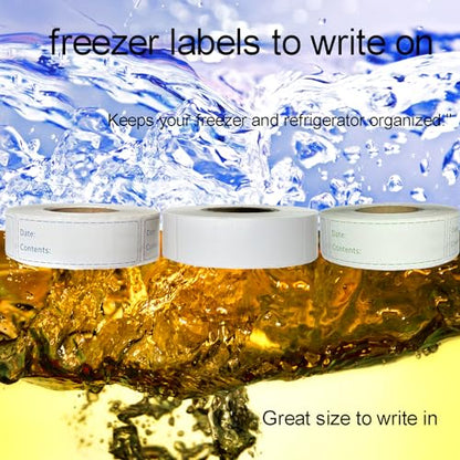 1000pcs Freezer Labels,1x3 inch for Food containers,Food Labels Quick and Easy to Remove- Easy to Write on(White) - color: White-2 Rolls 1000pcs, size: 2 Rolls 1000pcs