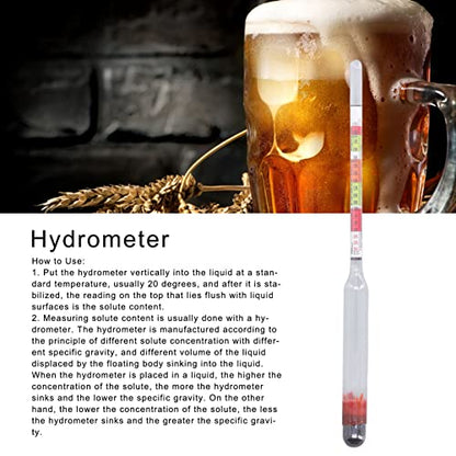 Hydrometer Wine and Beer Measuring Tool Set, Triple Scale Glass, 10Pcs for Home Brewing