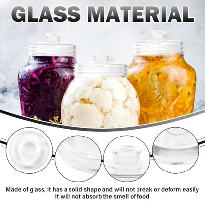 12Pcs Glass Fermentation Weights Kit for Beginners with Easy Grip Handle Transparent Pickle Glass Weights for Wide Mouth Mason Jars Pickles (Style 1) - color: Style 1