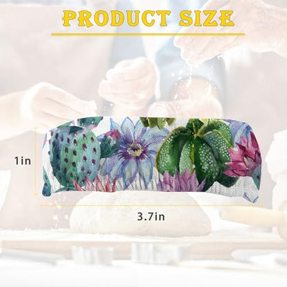 Cactus Flower Cloth Covers for Sourdough Starter Jars, Heat Preservation to Increase Fermentation for Bread Sewn Cloth Cover for Sourdough Starter（5 Pack） - color: Watercolour Cactus Flower
