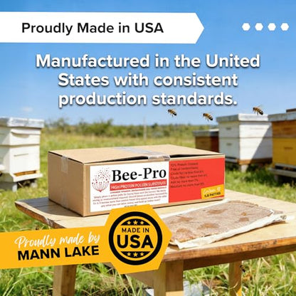 Mann Lake Bee-Pro Patties, High Protein Honey Bee Nutrition with Pro Health Digestive Aide, Spring & Fall Brood Builder for Increased Colony Survival & Stronger Spring Population, Made in USA, 40 Lbs - size: 40 Pound (Pack of 1), style: Bee-Pro