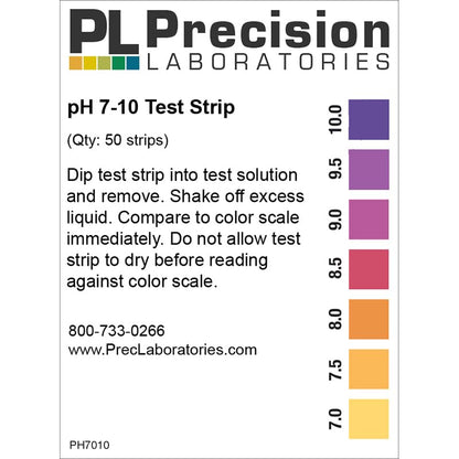 Eisco Labs - pH Test Strips 7-10 Range - Narrow-Range pH Testing Kit with Broad Color Spectrum, 50 Strips