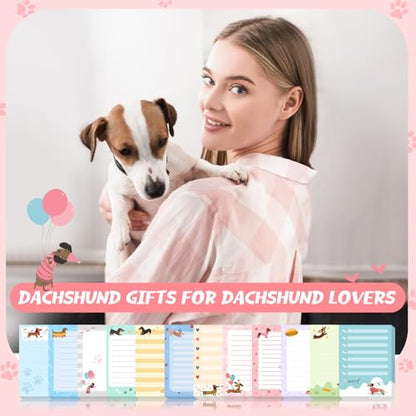 Chiisong 12 Pieces Dachshund Sticky Notes Dachshund Gifts 3x4 Inch Cute Cartoon Dog Self Stick Notepads Puppy Lover Gifts Dog to Do List Cute Memo Pads for Home Office Supplies - style: Dachshund Style