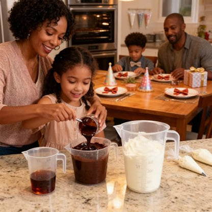 Multi-Purpose Measuring Cup Set - 1/2/4 Cup BPA-Free Unbreakable Plastic - Stackable Dishwasher Safe - Liquid/Solid Measurement - Kitchen Essential - size: 3-Piece Set (1/2/4-Cup)