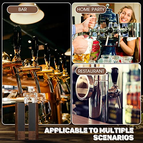 Juexica 6 Pack Oktoberfest Decoration Wood Chalkboard Beer Keg Tap Handle with Chalk Markers Bar Drink Gift for Threading Beer Faucet Restaurant Wedding Party