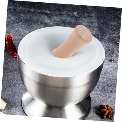 2pcs Wooden Food Grinder Stick Garlic Masher Kitchen Tool for Mashing Potatoes Herb Smasher