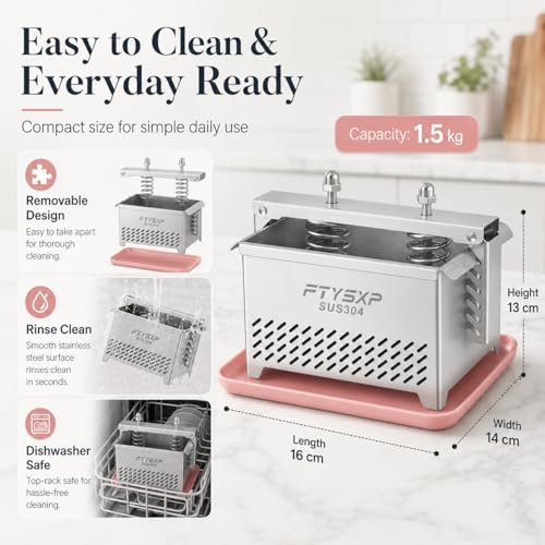 Tofu Press -304 Stainless Steel Cheese Press, Paneer Make and Vegetarian Tofu Press, Heavy Pressure Adjustable,BPA Free, Dishwasher Safe for tofu Maker and ham Press,Meat pressing (6.3*4.7*4.8 in)