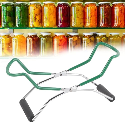 flexman Canning Jar Lifter, Multifunctional Stainless Steel Antiscalding Tray Dish Clamp with Grip Handle, Kitchen Tool for Homes Restaurants Collect Cans (Green) - color: Green