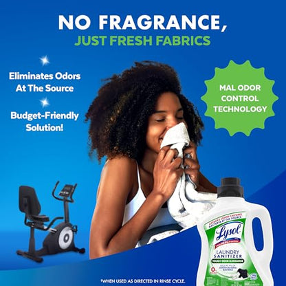 Lysol Tough Odor Eliminator Laundry Sanitizer Additive, Sanitizing Liquid for Gym Clothes and Activewear, 0% Bleach, Eliminates Odor Causing Bacteria, 90oz - size: 90 Fl Oz (Pack of 1)