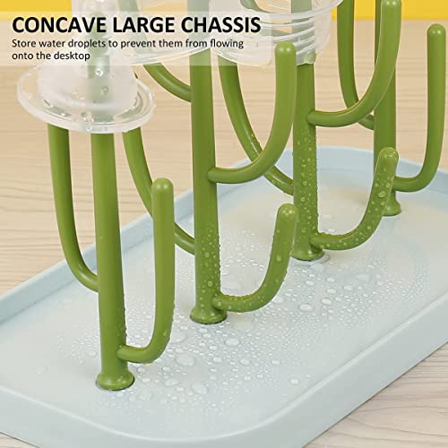 Bottle Drying Rack,Drying Rack for Kitchen Counter,Detachable Bottle Dryer Holder with Base.for Nipples,Cups,Pump Parts and Accessories(Green) - color: Green