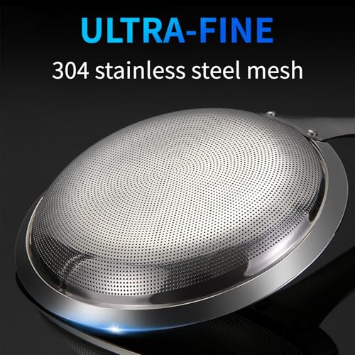 TBWHL Multi-functional Hot Pot Fat Skimmer Spoon - Stainless Steel Fine Mesh Food Strainer for Skimming Grease and Foam DIA 3.1" - size: Dia 3.1"