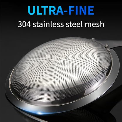 TBWHL Multi-functional Hot Pot Fat Skimmer Spoon - Stainless Steel Fine Mesh Food Strainer for Skimming Grease and Foam DIA 3.7" - size: Dia 3.7"