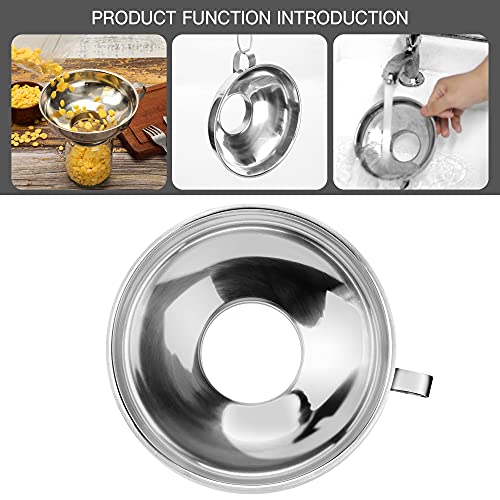 2 PCS Canning Funnel for Wide and Regular Jars, Wide Mouth Funnel Stainless Steel Funnels for Kitchen Use, Metal Funnels Set for Transferring Liquid Power Jam Grains Dry and Wet Ingredients - color: 2PCS-5.7in&4.1in