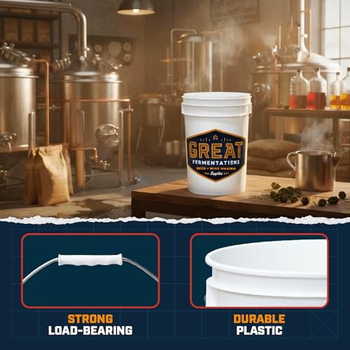 6.5 Gallon Fermenting Bucket - BPA Free Food Grade Fermentation Bucket without Lid - Multi-purpose Reusable Brewing Container with Handle - Fermenter For Home Brewing Enthusiasts - size: Bucket Only