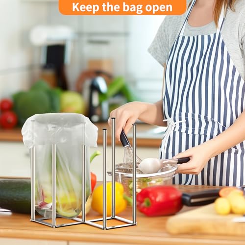 KORRTFID Foldable Bottle Drying Rack, Baby Bottle Drying Rack, Collapsible Cup Draining Holder, Retractable Reusable Storage Bag Dryer with Non-Slip Bottom - Stainless Steels (Silver) - color: Silver
