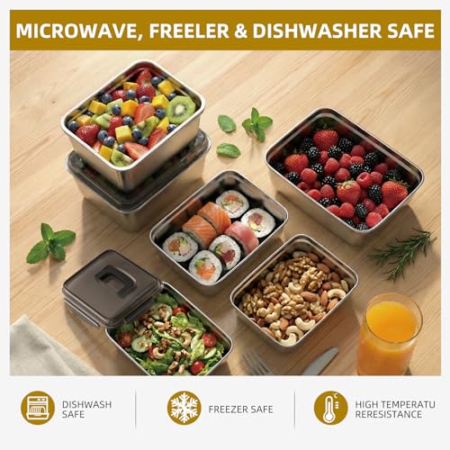 Extra Large Stainless Steel Food Container with Airtight Lid, 320 OZ Giant Metal Storage Box, Heavy Duty 304 Meal Prep Pan for Marinating Meat, Turkey, kimchi. - size: 9500ML/320 OZ