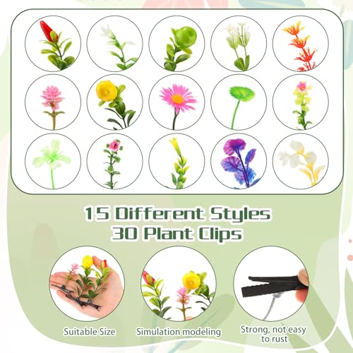 30 Pcs Bean Sprout Hair Clips Rave Mixed Style Plant Hairpins Hair Accessories for Party Irish(Lovely) - style: Lovely