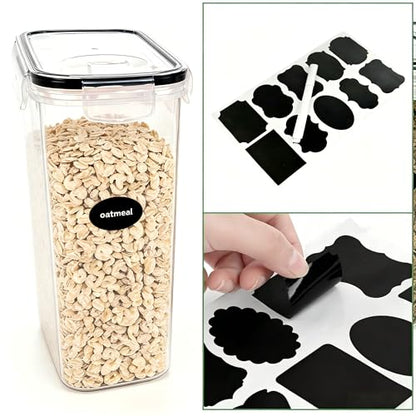 4pcs 4L Airtight Plastic Canisters, Kitchen Pantry Dry Food Storage | 4pk 4L airtight canisters, tight sealed lids lock out moisture. Premium plastic, stackable for all kitchen dry foods - size: 4 pcs(4L)