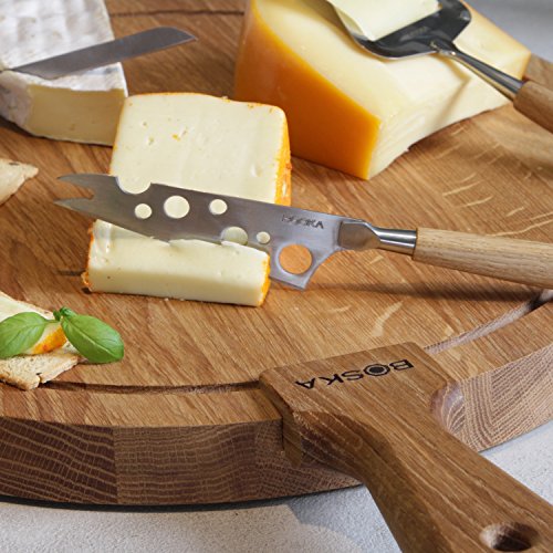 Boska Holland Cheese Knife w. European Oak Wood Handle, Cheesy Blade w. Forked Tip, 10 Year Guarantee, Life Collection - style: Semi Soft Cheesy Knife