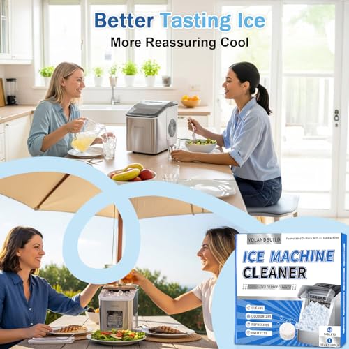 Ice Machine Cleaner Maker Descaler - 48 clean Tablets Compatible with Frigidaire, Opal, GE Profile, Kitchenaid, Nickel Safe Scale Remover for Countertop, Nugget Ice Makers-Odor-Free, Crystal Clear Ice