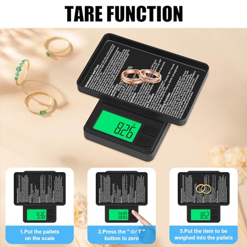 Digital Pocket Scale 1000g x 0.01g, Diyife Portable Precision Gram Scale Jewelry Scale with Protective Cover, Auto-Off, Backlit LCD, 7 Units Tare, for Food, Kitchen, Coffee, Battery Included | Jewelry Scale with Protective Cover, Auto-Off, Backlit LCD, 7