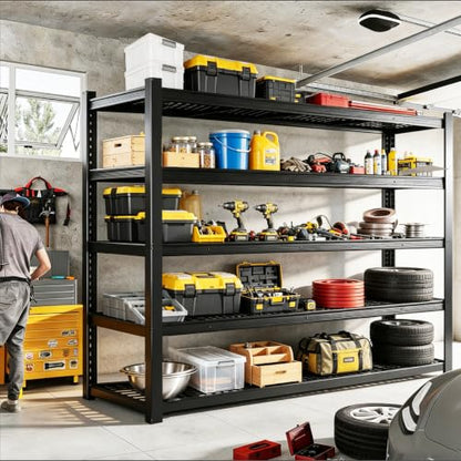 84" H Heavy Duty Wire Garage Shelving, 5-Tier Adjustable Industrial Metal Storage Shelving Unit,Standing Storage Rack for Warehouse and Basement, 24" D x 55" W x 84" H - size: 24"D x 55"W x 84"H(Wire Mesh)