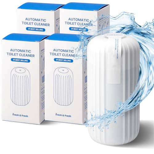 Fresh & Fresh Automatic Toilet Bowl Cleaners - 4 Bottles(UPTO 2500 FLUSHES/Bottle), Commercial and Residential Cleaner 3-4 MONTH Lasting Toilet Bowl Cleaner Bottle - color: Bottle (White), size: 1 Count (Pack of 4)
