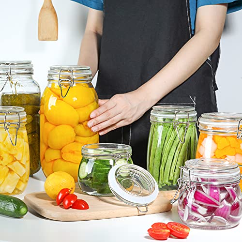 ComSaf Round Small Glass Pantry Jars with Airtight Lids 17 oz 6 Pack | Spices nuts snacks, Jam jelly pickles, Canning jars, Pantry organization, Small size, Kitchen cabinet storage - size: 17oz*6