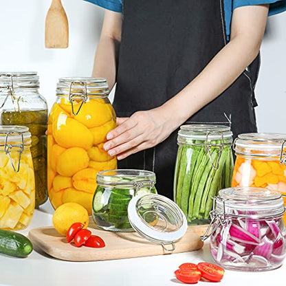 ComSaf Round Small Glass Pantry Jars with Airtight Lids 17 oz 6 Pack | Spices nuts snacks, Jam jelly pickles, Canning jars, Pantry organization, Small size, Kitchen cabinet storage - size: 17oz*6