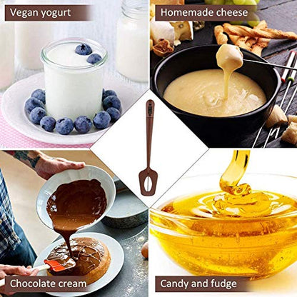 Efeng Candy Spatula with Thermometer Built in and Pot Clip – Fast Instant Read Digital Spatula Thermometer for Candy Making,Chocolate,jams,syrups with BPA Free Silicon Spatula - color: Chocolate
