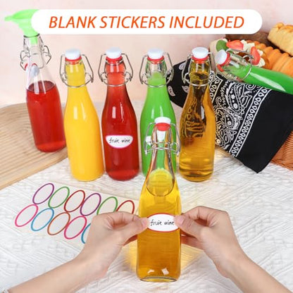 Alotpower Swing Top Glass Bottles with Airtight Lids 12oz 12Pack | Flip Top Glass Bottle for Vanilla Extract Bottles/Home Brewing/Beverages/Oil (12fl. oz, Set of 12) - size: 12fl.oz